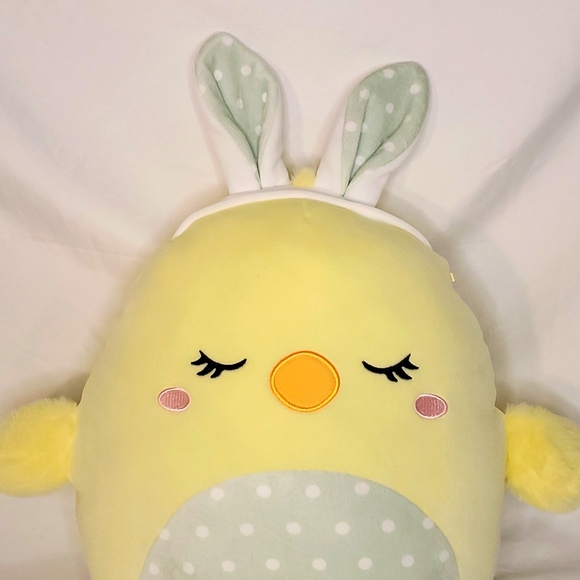 Easter Squishmallows 12” Aimee The Yellow Easter Chick Plush With Bunny Ears - Picture 2 of 4